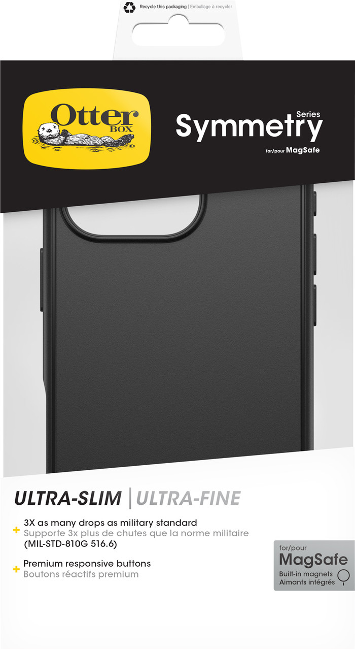Otterbox Symmetry Apple iPhone 16 Pro Backcover Schwarz mit MagSafe verpackung