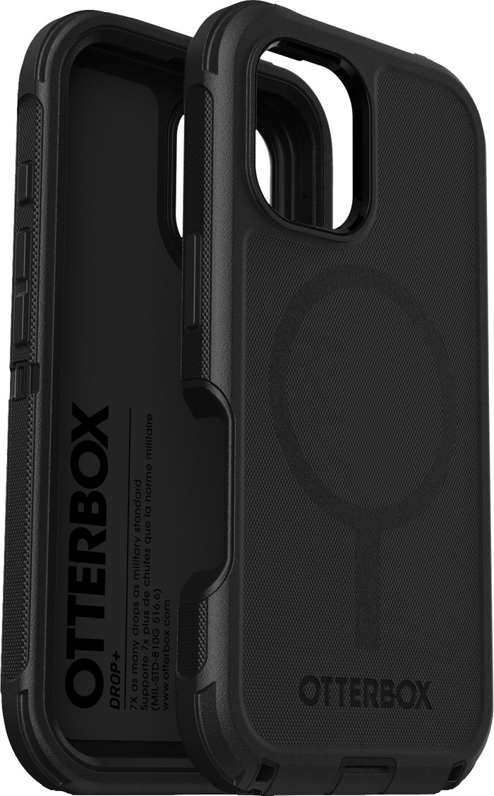 Otterbox Defender Apple iPhone 16 Back Cover Zwart linkerkant