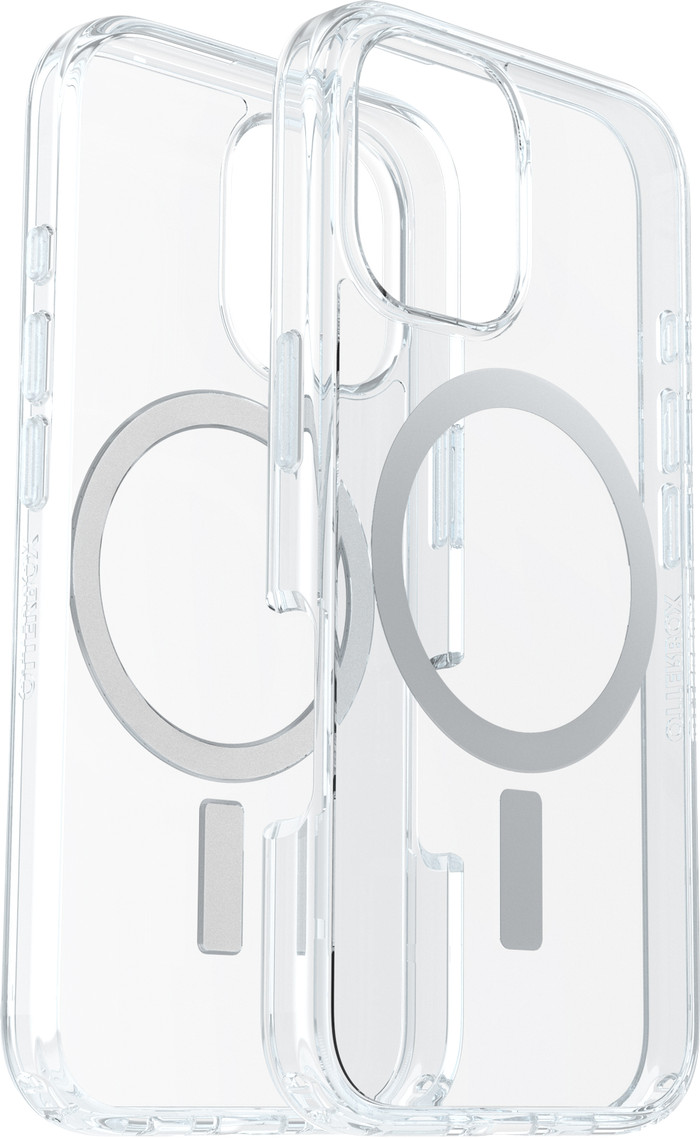 Otterbox Symmetry Apple iPhone 16 Back Cover met MagSafe Magneet Transparant linkerkant