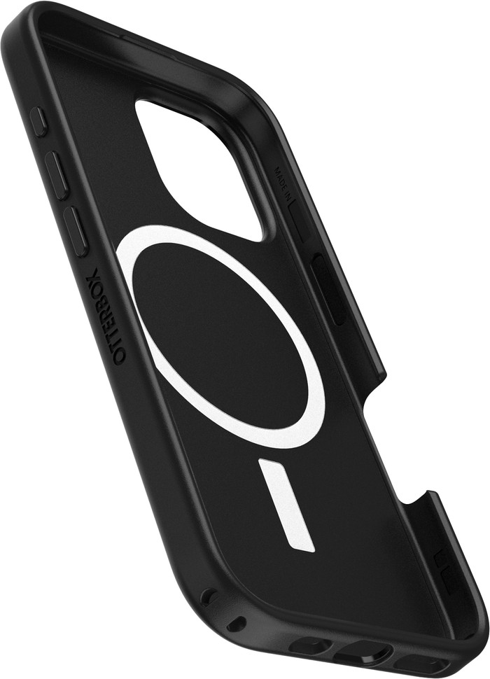 Otterbox Symmetry Apple iPhone 16 Back Cover Zwart Met MagSafe linkerkant