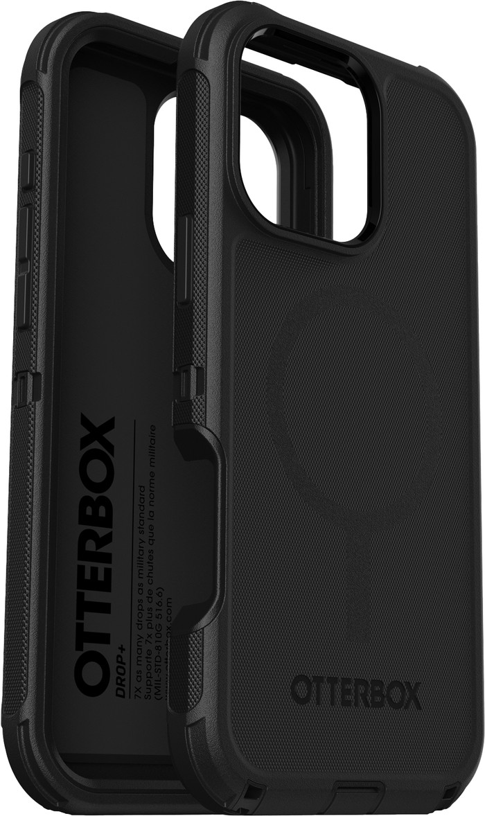Otterbox Defender Apple iPhone 16 Pro Max Back Cover Zwart linkerkant