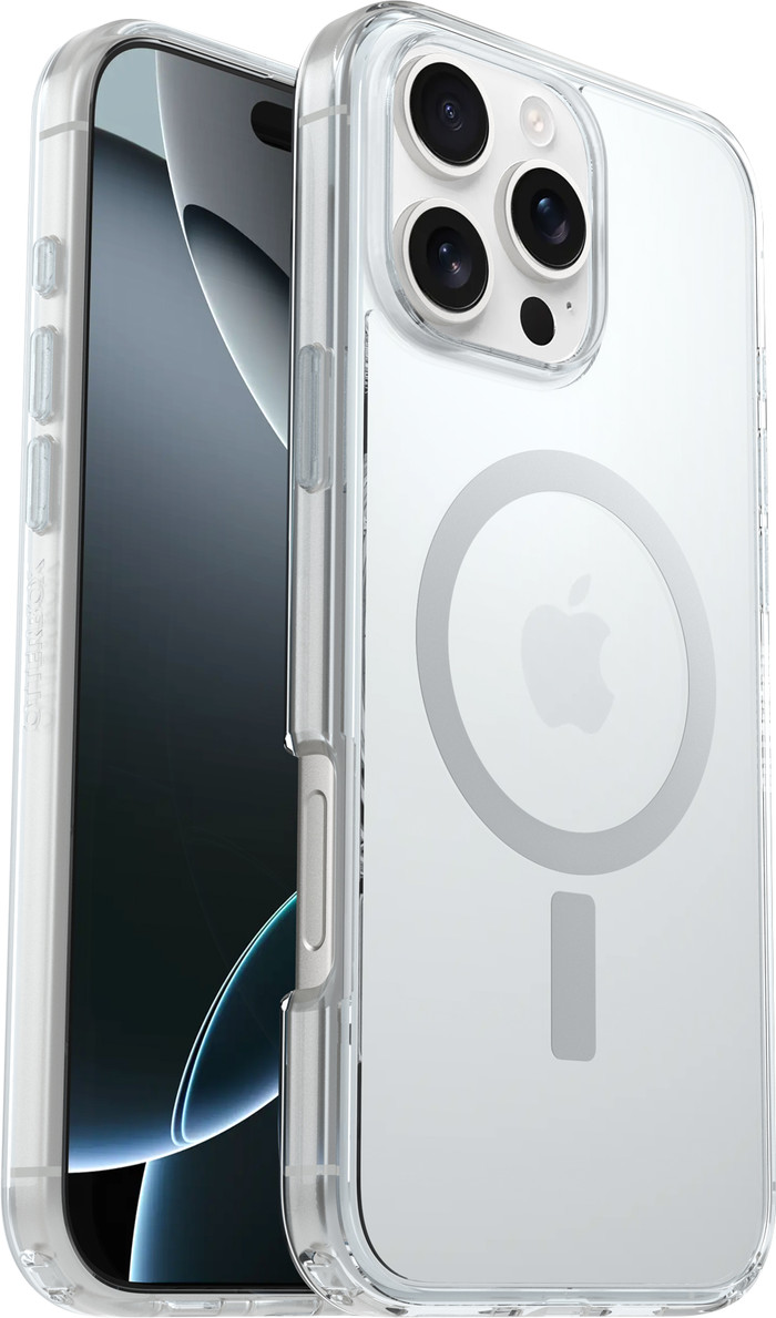 Otterbox Symmetry Apple iPhone 16 Pro Max Back Cover met MagSafe Magneet Transparant rechterkant