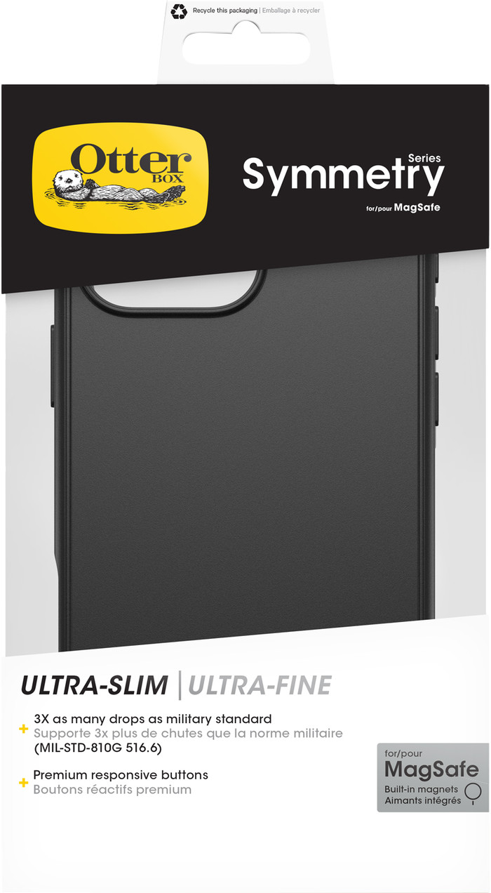 Otterbox Symmetry Apple iPhone 16 Pro Max Back Cover Zwart Met MagSafe verpakking