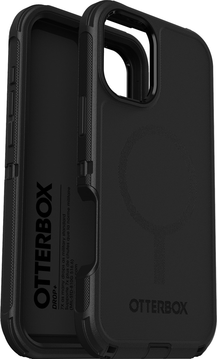 Otterbox Defender Apple iPhone 16 Plus Back Cover Zwart linkerkant