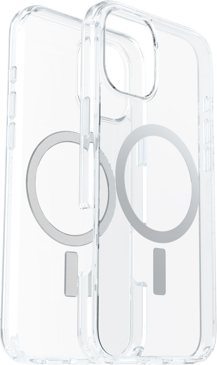 Otterbox Symmetry Apple iPhone 16 Plus Back Cover met MagSafe Magneet Transparant linkerkant