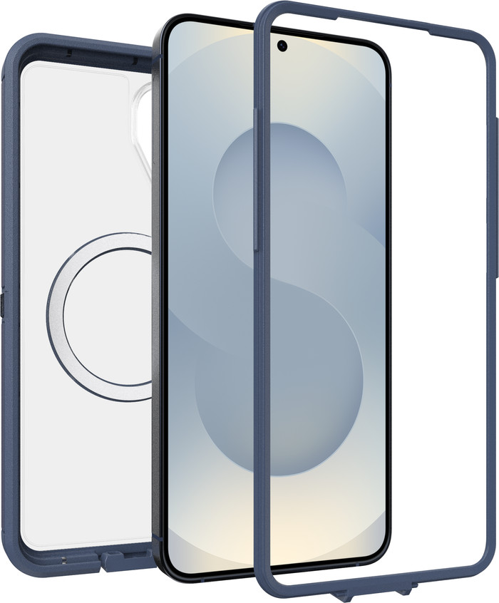 Otterbox Defender Samsung Galaxy S26 Plus Back Cover met Magneet Transparant Blauwe Rand voorkant