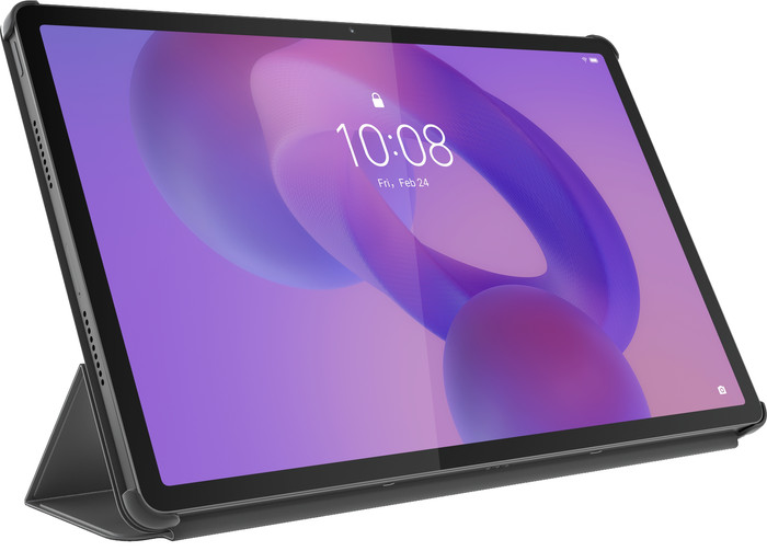 Lenovo Idea Tab Pro 12,7 inch 256GB Wifi Grijs + Book Case Grijs linkerkant