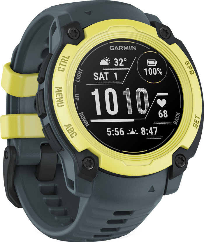 Garmin Instinct E 40 mm Bleu/Jaune côté gauche