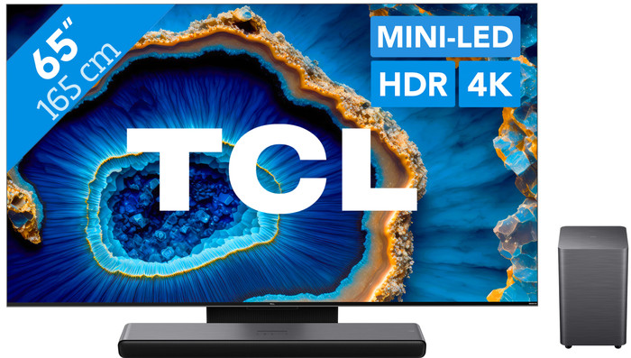 TCL QD Mini-LED 65C803 (2023) + TCL S55H 2.1 Soundbar Main Image