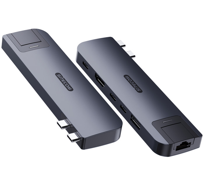 Sitecom MacBook Air Multiport Hub 6 in 2 Grijs voorkant