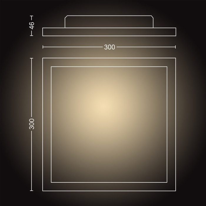 Philips Hue Aurelle Ceiling Lamp White Ambiance Square - Small detail