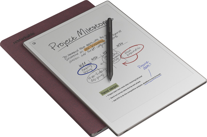 reMarkable Paper Pro Mosaic Weave Book Folio Red detail