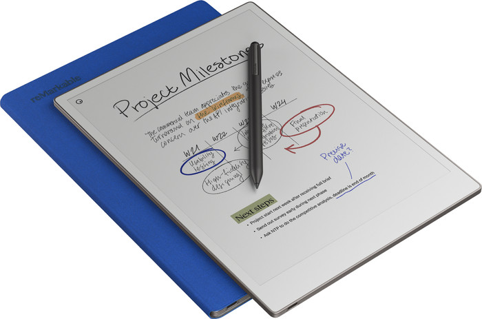 reMarkable Paper Pro Mosaic Weave Book Folio Blue detail