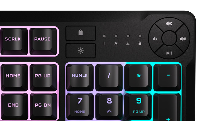 CORSAIR K55 Core RGB Gaming Keyboard QWERTY detail