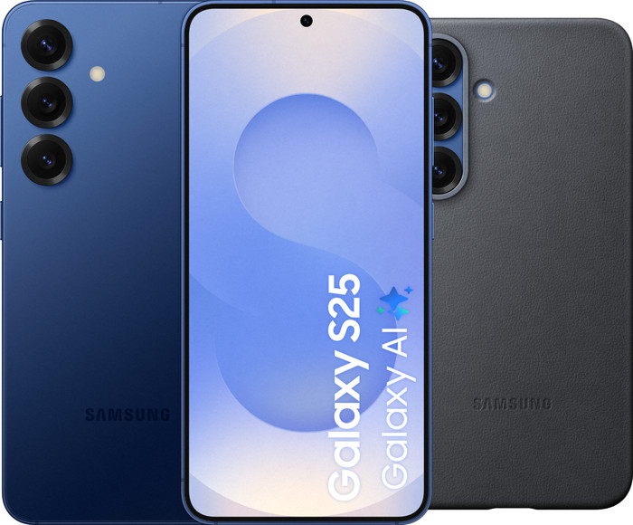 Samsung Galaxy S25 512GB Donkerblauw 5G + Samsung Kindsuit Back Cover Zwart Main Image