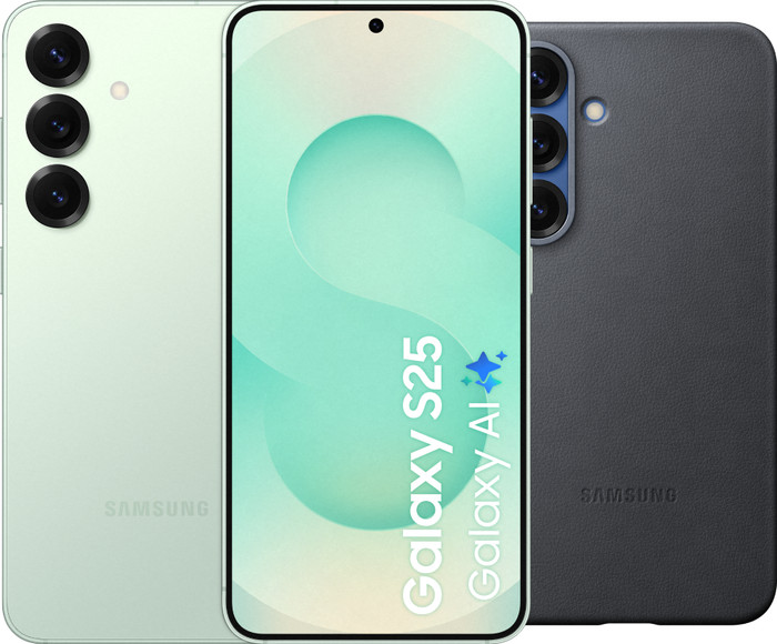 Samsung Galaxy S25 128GB Mint 5G + Samsung Kindsuit Back Cover Zwart Main Image