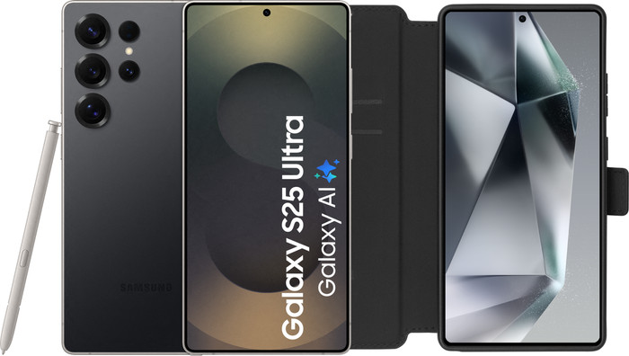 Samsung Galaxy S25 Ultra 512GB Zwart 5G + BlueBuilt Book Case Zwart Main Image