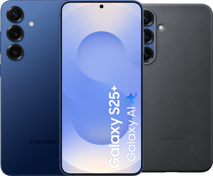 Samsung Galaxy S25 Plus 512GB Donkerblauw 5G + Samsung Kindsuit Back Cover Zwart Main Image