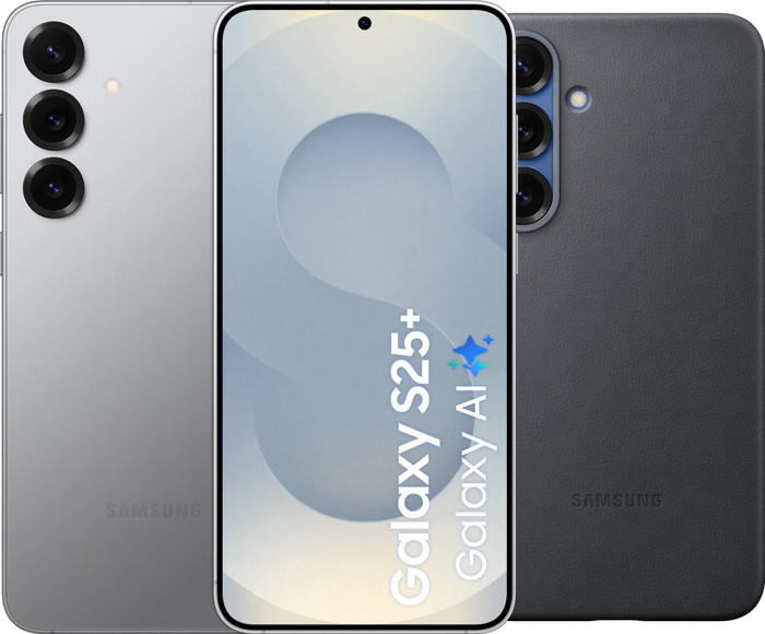 Samsung Galaxy S25 Plus 512GB Zilver 5G + Samsung Kindsuit Back Cover Zwart Main Image