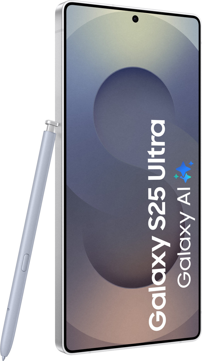 Samsung Galaxy S25 Ultra 1TB Zilver 5G + BlueBuilt Book Case Zwart voorkant