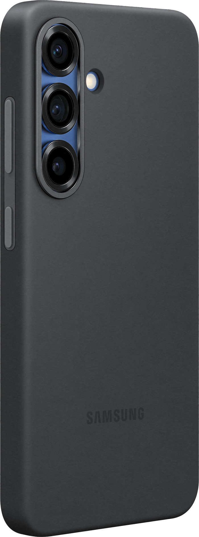 Samsung Galaxy S25 Siliconen Back Cover Zwart rechterkant