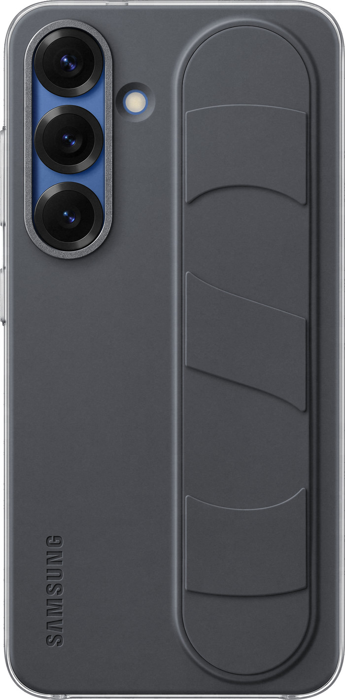 Samsung S25 Standing Grip Back Cover Zwart Main Image