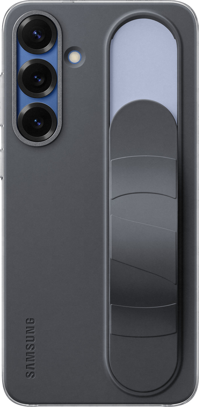 Samsung S25 Plus Standing Grip Back Cover Black product in use