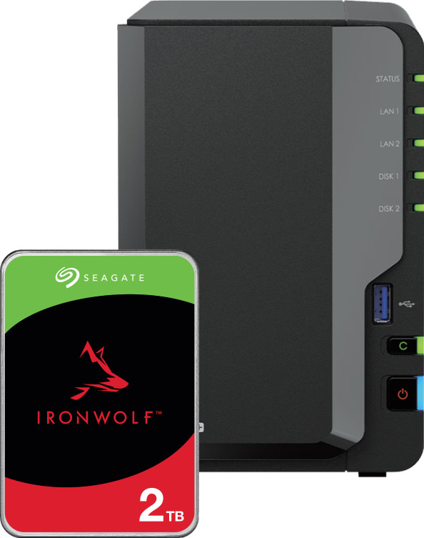 Synology DS225+ + Seagate Ironwolf 2TB Main Image
