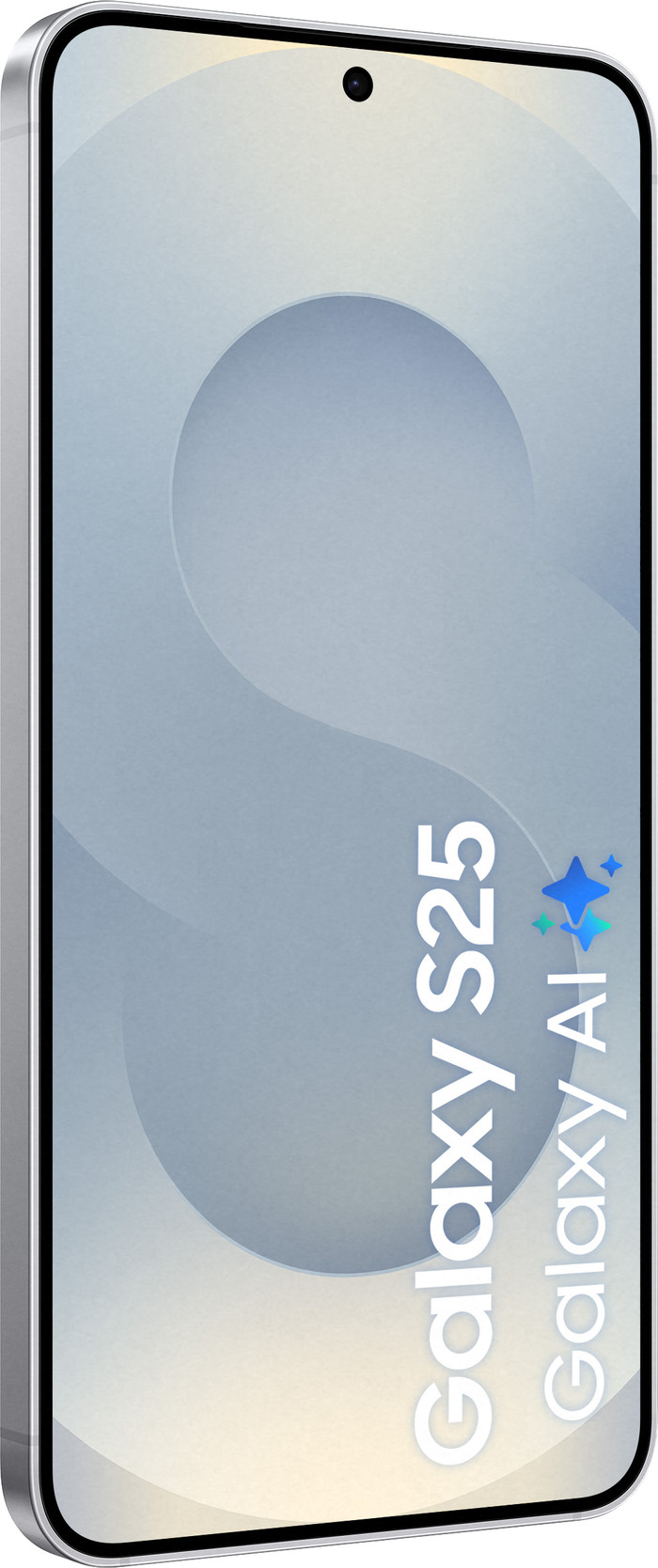 Samsung Galaxy S25 256GB Zilver 5G + Samsung Oplader 25 Watt Zwart voorkant