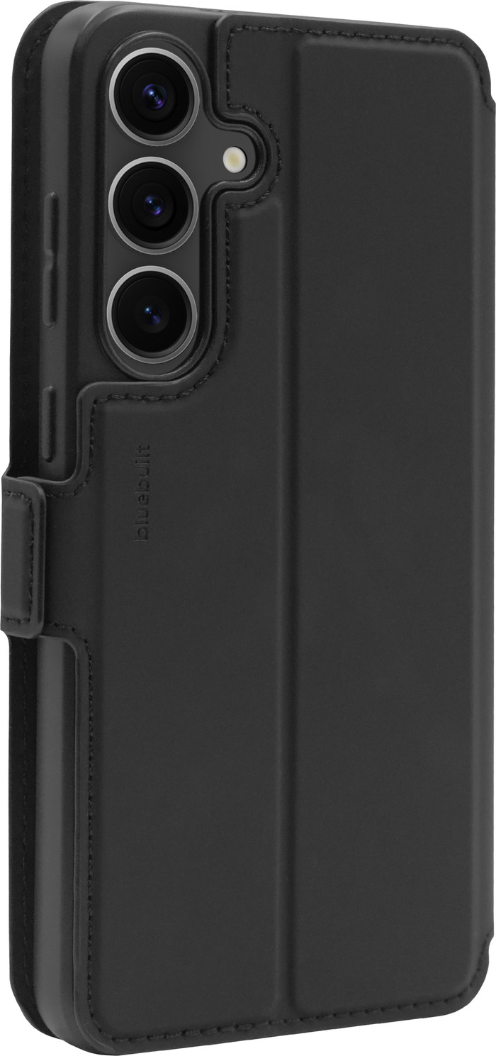 Samsung Galaxy S25 Plus 256GB Mint 5G + BlueBuilt Book Case Zwart achterkant