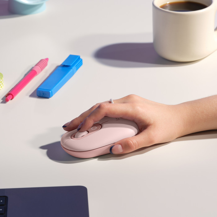 Logitech Pop Icon Combo Keyboard and Mouse Set Pink product in use