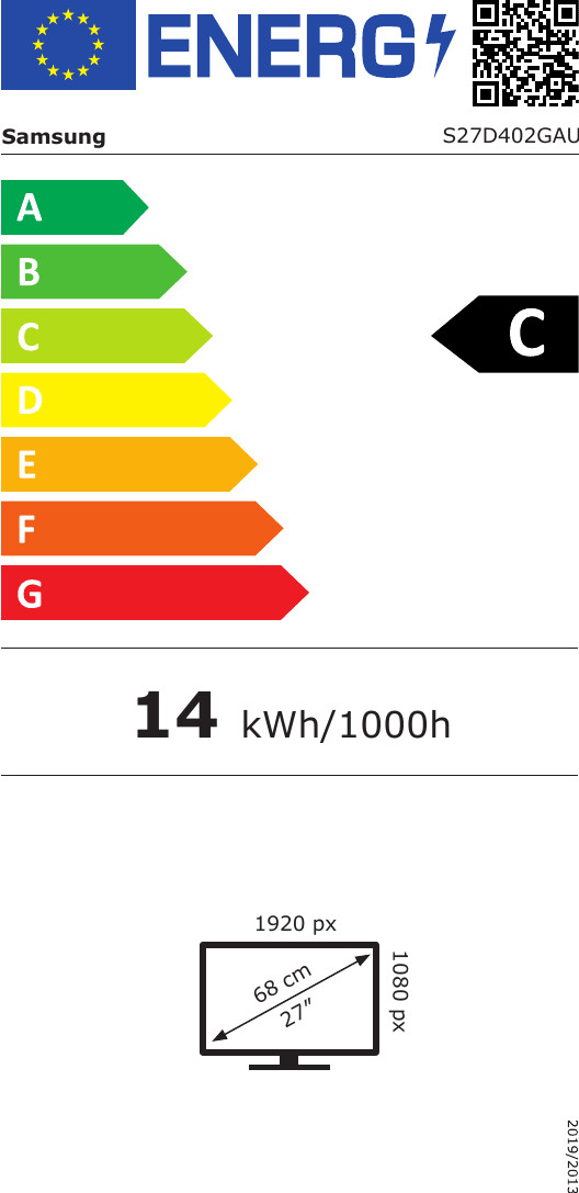 Samsung Essential S4 LS27D402GAUXEN energy label