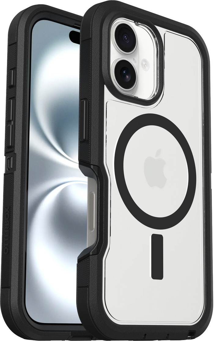 Otterbox Defender XT iPhone 16 Back Cover met MagSafe Magneet Transparant met Zwarte Rand visual leverancier