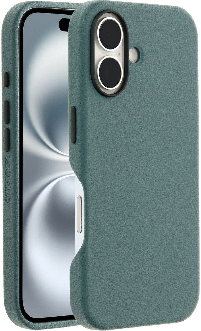 OtterBox Symmetry Apple iPhone 16 Back Cover with MagSafe Magnet Leather Green visual supplier