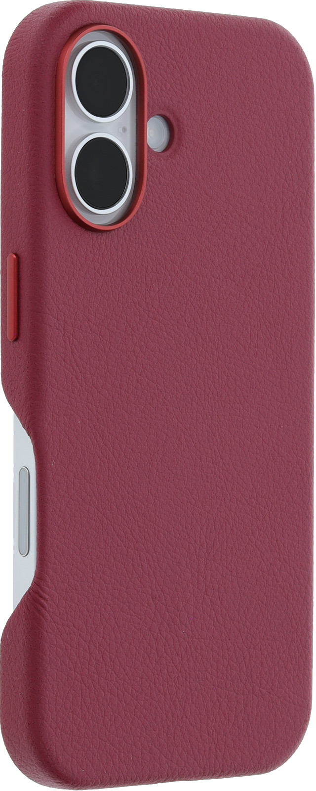 Otterbox Symmetry Apple iPhone 16 Back Cover met MagSafe Magneet Leer Rood rechterkant