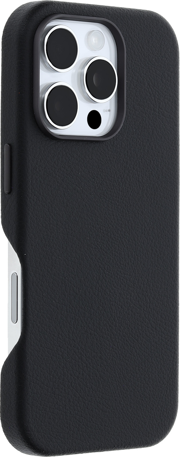 OtterBox Symmetry Apple iPhone 16 Back Cover with MagSafe Magnet Leather Black right side