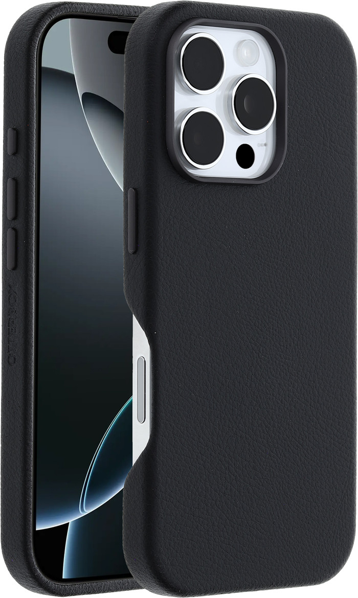OtterBox Symmetry Apple iPhone 16 Back Cover with MagSafe Magnet Leather Black visual supplier