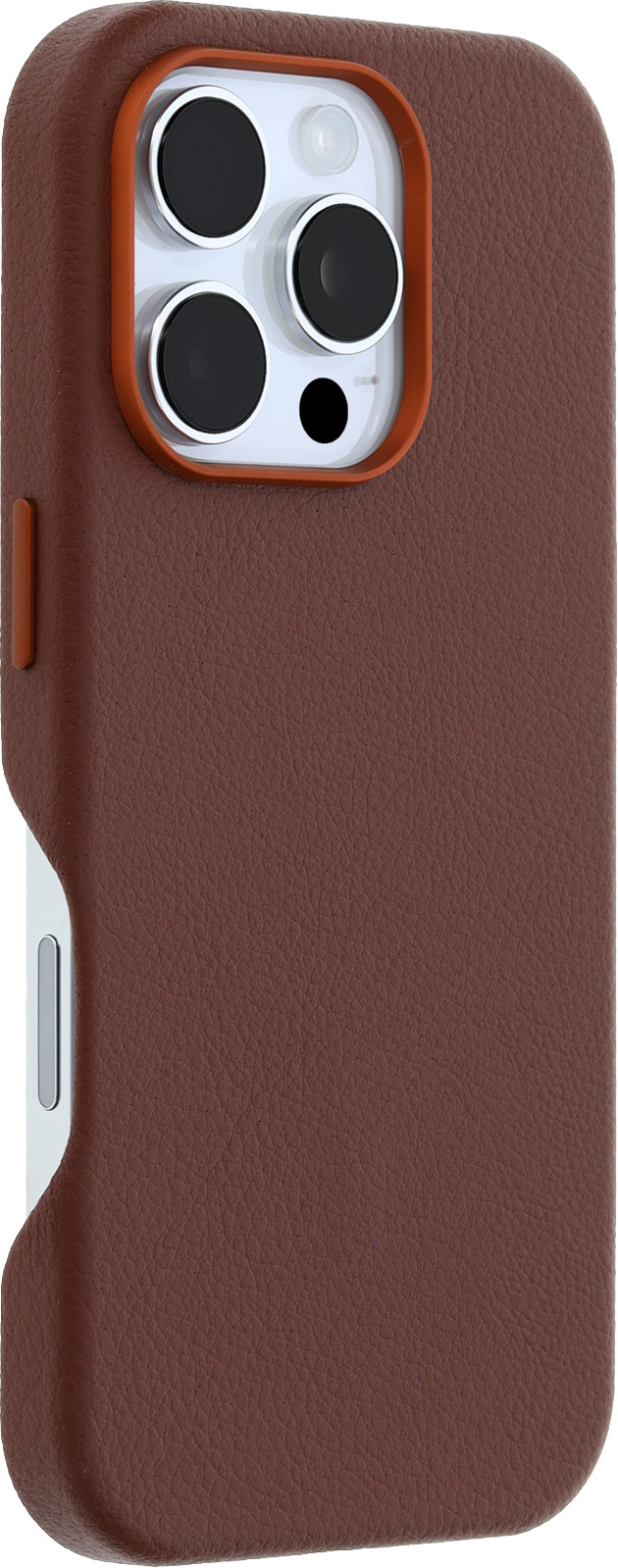 OtterBox Symmetry Apple iPhone 16 Pro Back Cover with MagSafe Magnet Leather Brown right side