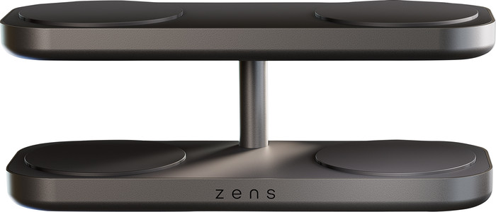 ZENS 4-in-1 Kabelloses Ladegerät 15 W mit Ständer und MagSafe Magnet Schwarz vorne