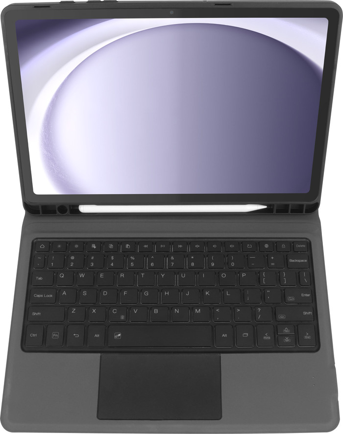 BlueBuilt Samsung Galaxy Tab A9 Plus Toetsenbord Hoes QWERTY Zwart bovenkant