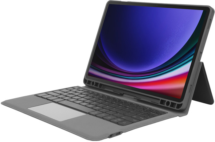 Samsung Galaxy Tab S9 11 inch 128 GB Wifi Zwart + BlueBuilt Toetsenbord Hoes QWERTY rechterkant