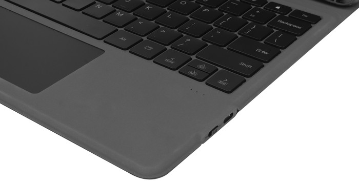 Samsung Galaxy Tab S9 FE Plus 128GB Wifi Grijs + Toetsenbord Hoes QWERTY detail