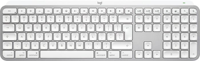 Logitech MX Master 4 voor Mac Zilver + Logitech MX Keys S for Mac Qwerty Wit bovenkant