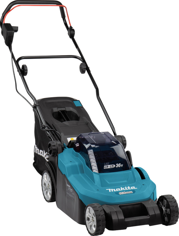 Makita DLM382PT2 incl. 5,0 Ah Accu (2x) linkerkant