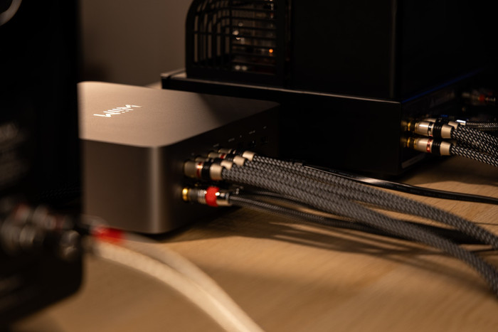 WiiM Ultra Silver product in use