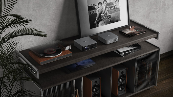 WiiM Ultra Silver product in use