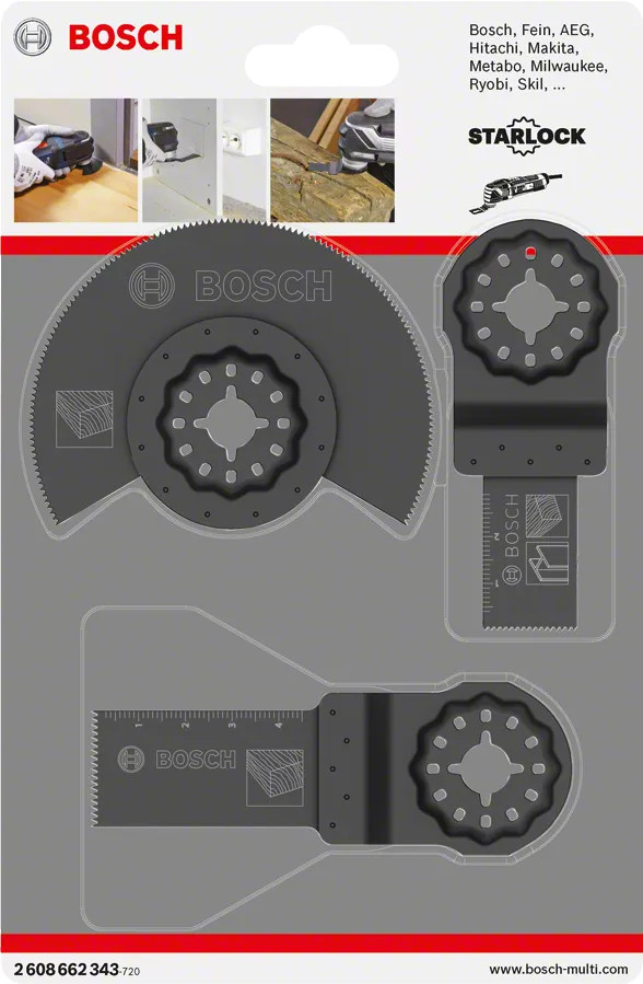 Bosch Professional 3-piece Starlock Basic Wood Set packaging