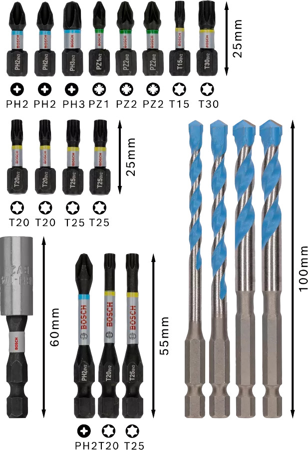 Bosch Professional 20-piece PRO Impact Mixed Set Main Image