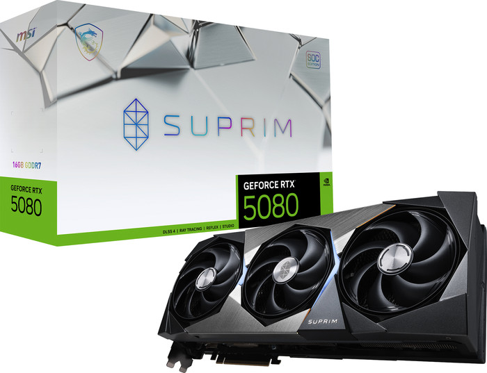 MSI GeForce RTX 5080 SUPRIM SOC 16GB verpakking