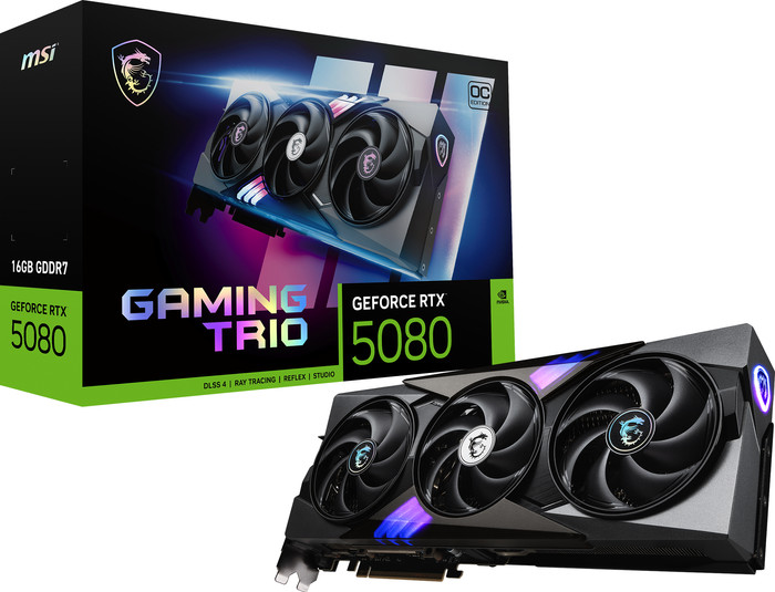 MSI GeForce RTX 5080 GAMING TRIO OC 16GB verpakking